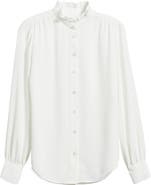 Anne Klein Ruffle Accent Button-Up Shirt