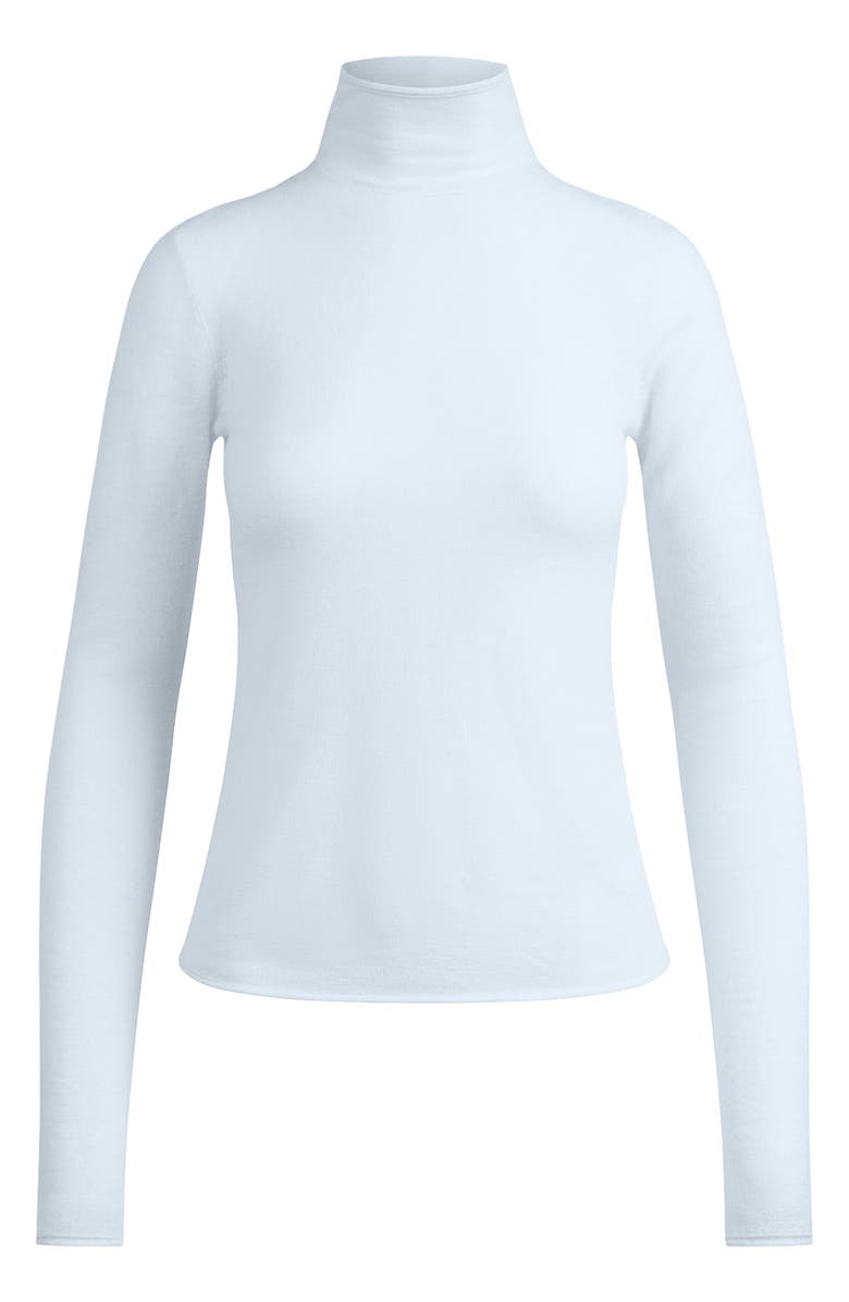 SKIMS Featherweight Cashmere Long Sleeve Turtleneck Top, Alternate, color, Pearl