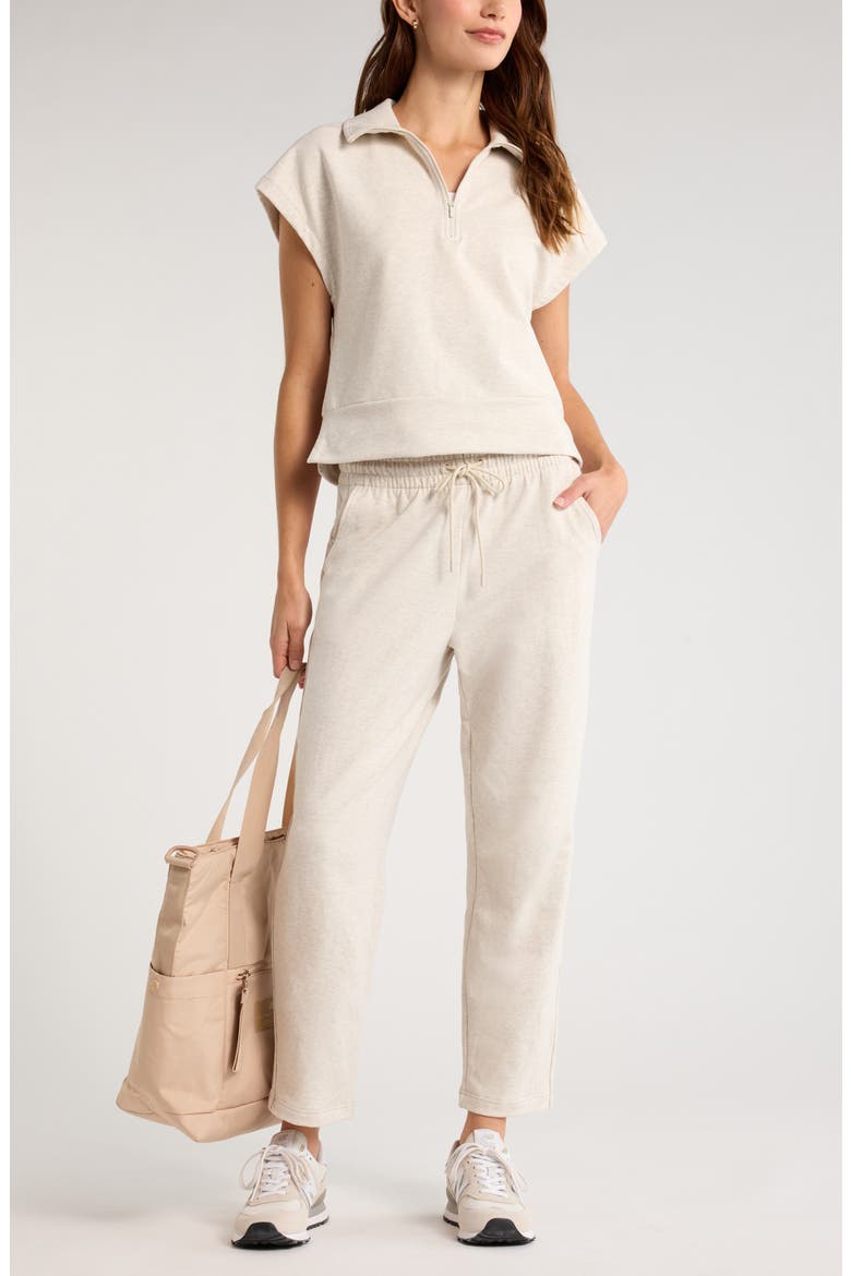 Tempo Terry Ankle Pants, Alternate, color, IVORY BIRCH OATMEAL HEATHER