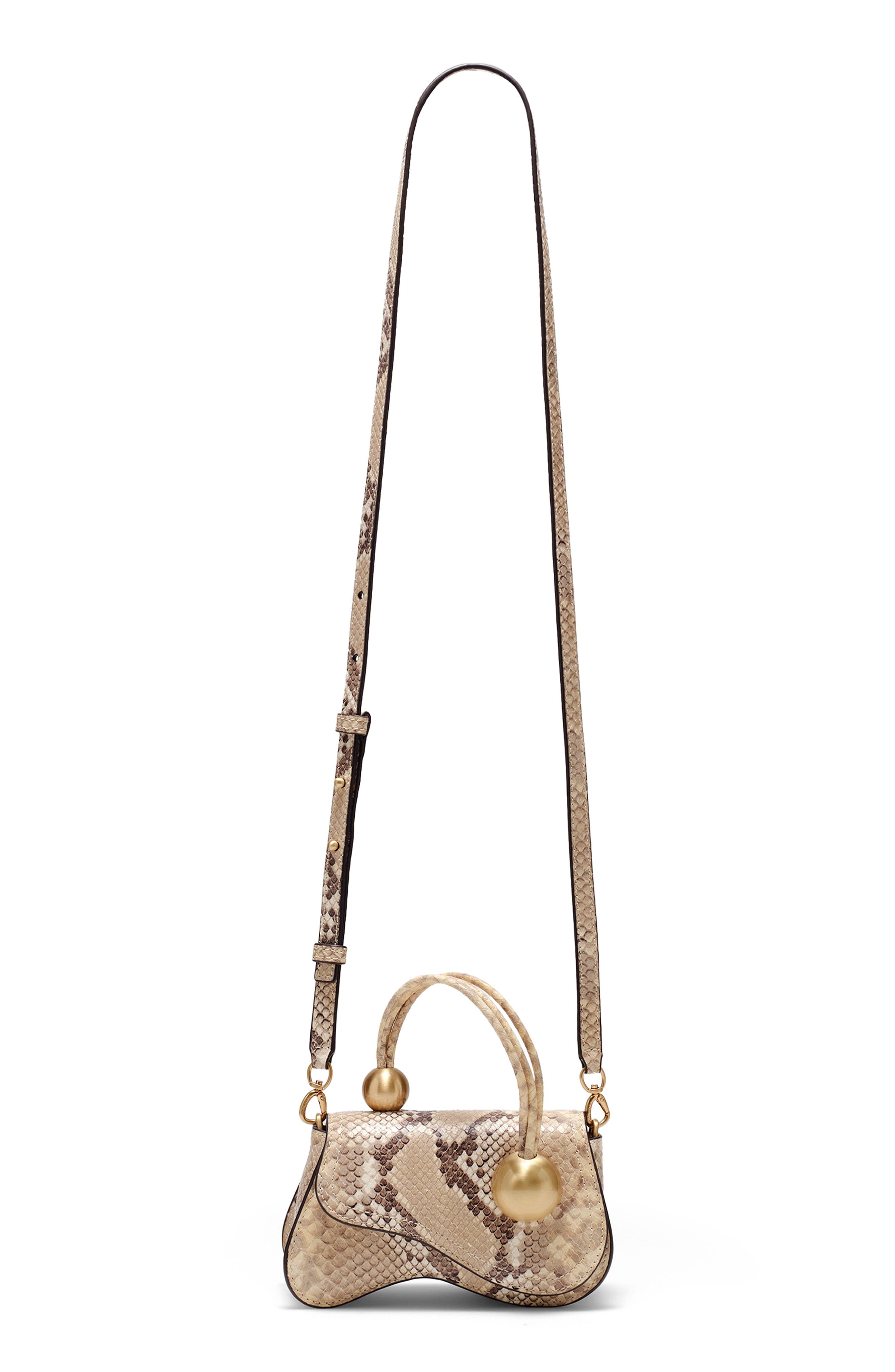 Kazia Nano Snake Embossed Leather Crossbody, Alternate, color, FADED PYTHON