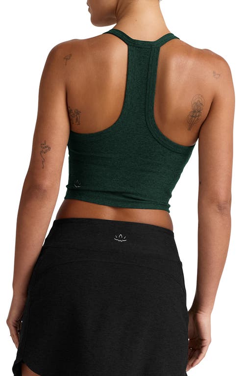 Beyond Yoga Spacedye On The Up Cropped Tank Dark Spruce Green Heather In Green