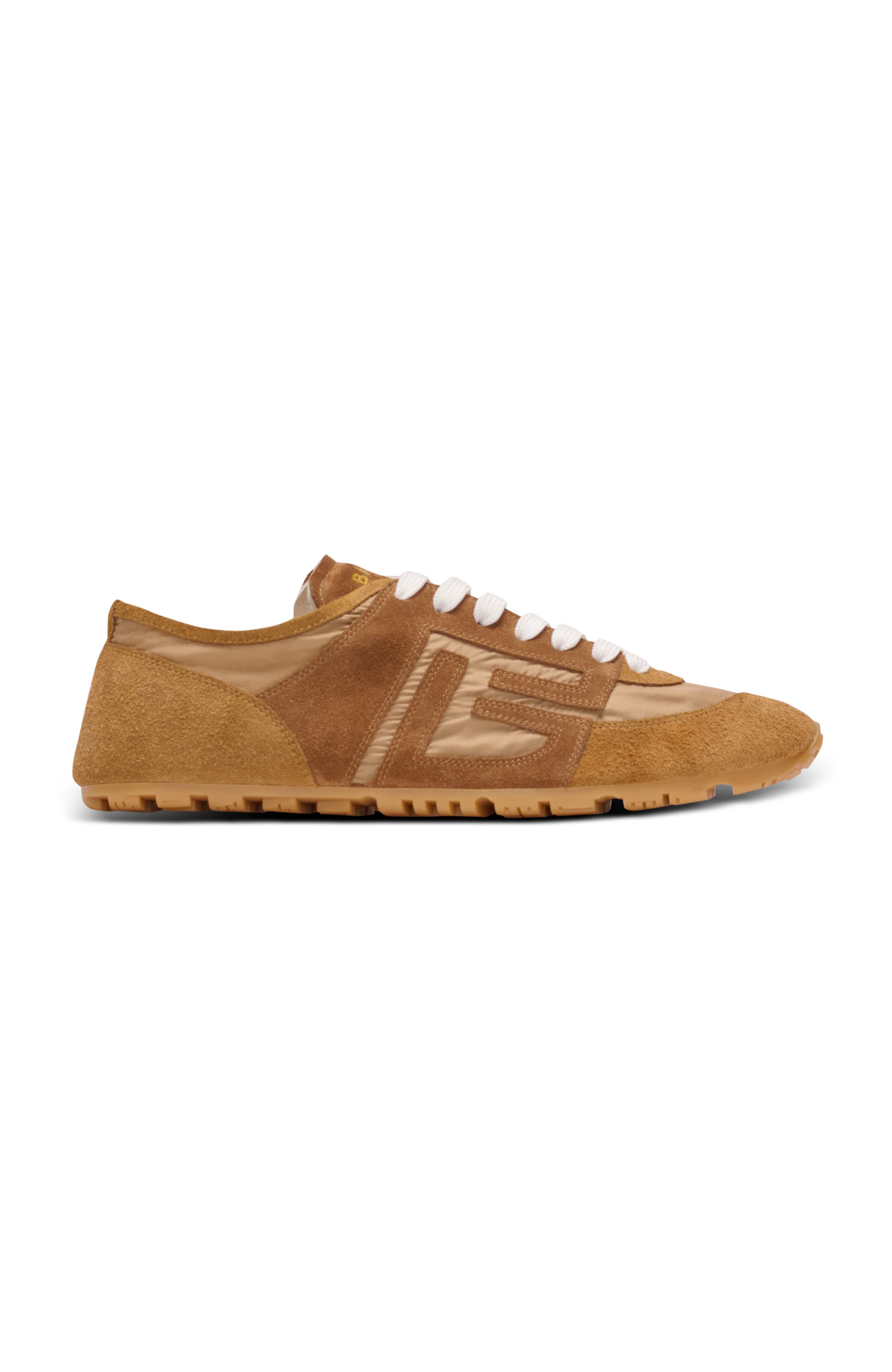 Balmain Racer 45 trainers in suede and nylon, Alternate, color, Brown