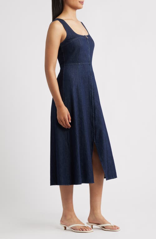Zoe And Claire Denim A-line Dress In Blue