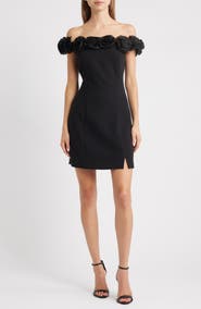 Lucy Paris Lana Rosette Of the Shoulder Minidress
