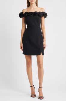 Lucy Paris Lana Rosette Of the Shoulder Minidress