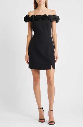 Lucy Paris Lana Rosette Of the Shoulder Minidress