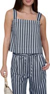 Blu Pepper Stripe Square Neck Tank