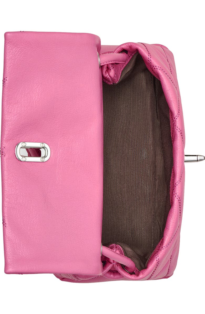 Marc Jacobs The Mini Dual Chain Diamond Quilted Leather Shoulder Bag, Alternate, color, Bow Pink