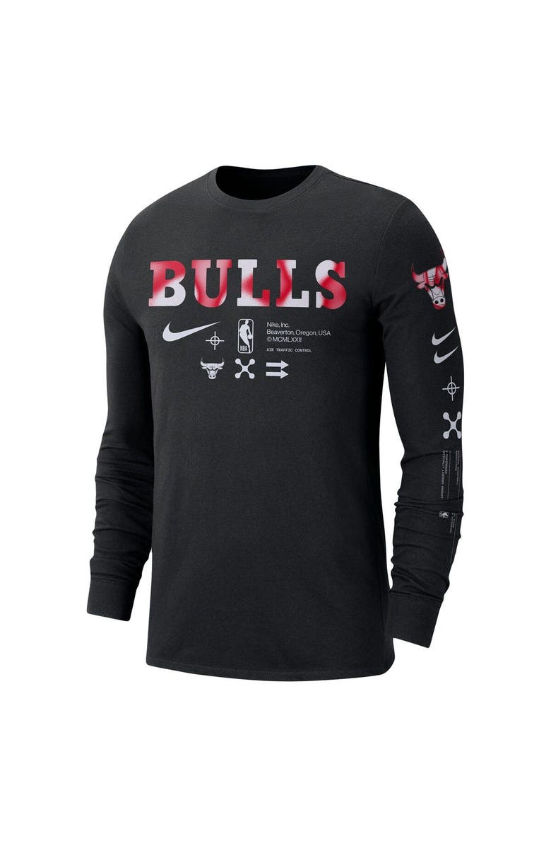 Nike Men's Nike Black Chicago Bulls Essential Air Traffic Control Long Sleeve T-Shirt, Alternate, color, 
