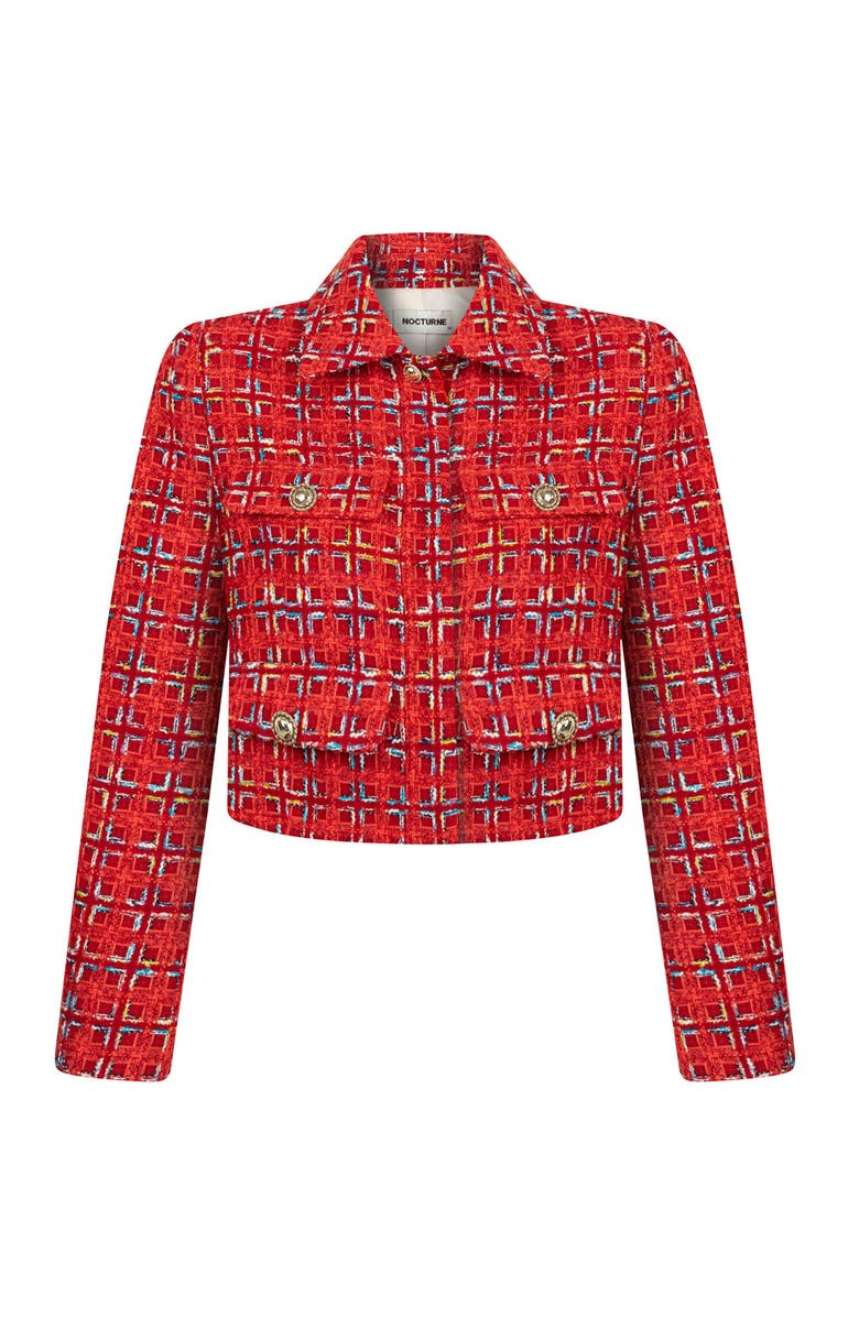 Nocturne Padded Shoulder Tweed Jacket, Alternate, color,