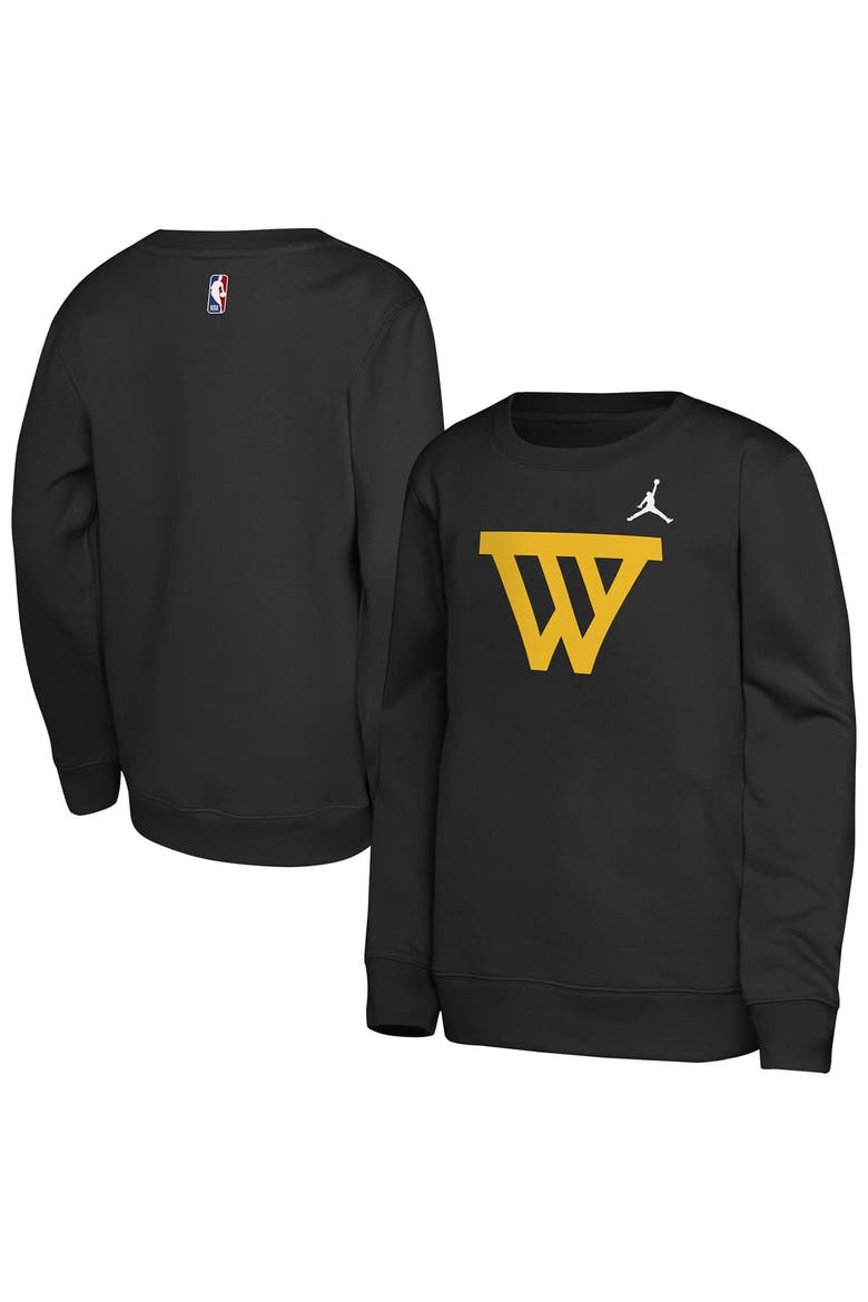Youth Jordan Brand Black Golden State Warriors Courtside Statement Edition Sweatshirt, Main, color, Black