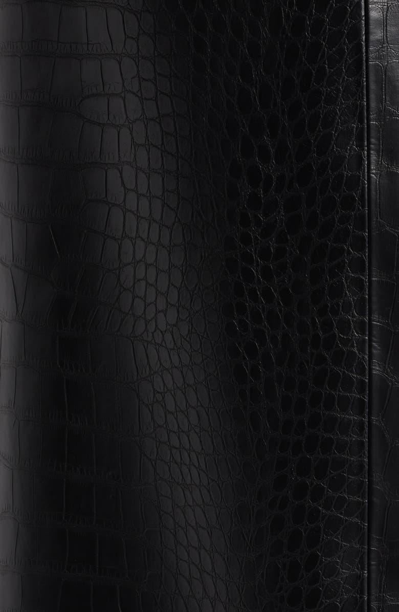 KOBI HALPERIN Croc Embossed Faux Lether Midi Skirt, Alternate, color, Black
