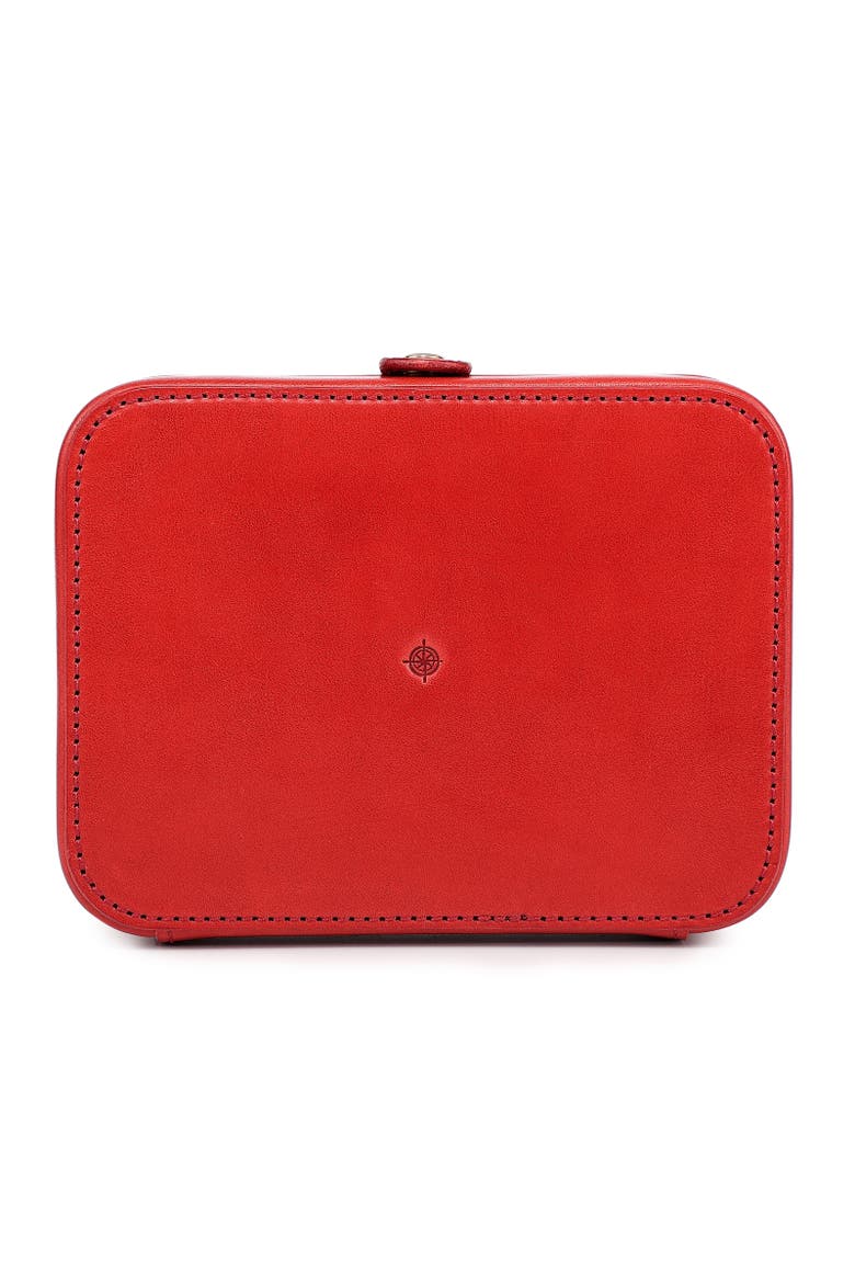 Rectangular Genuine Leather Jewelry Storage Box, Alternate, color, Red