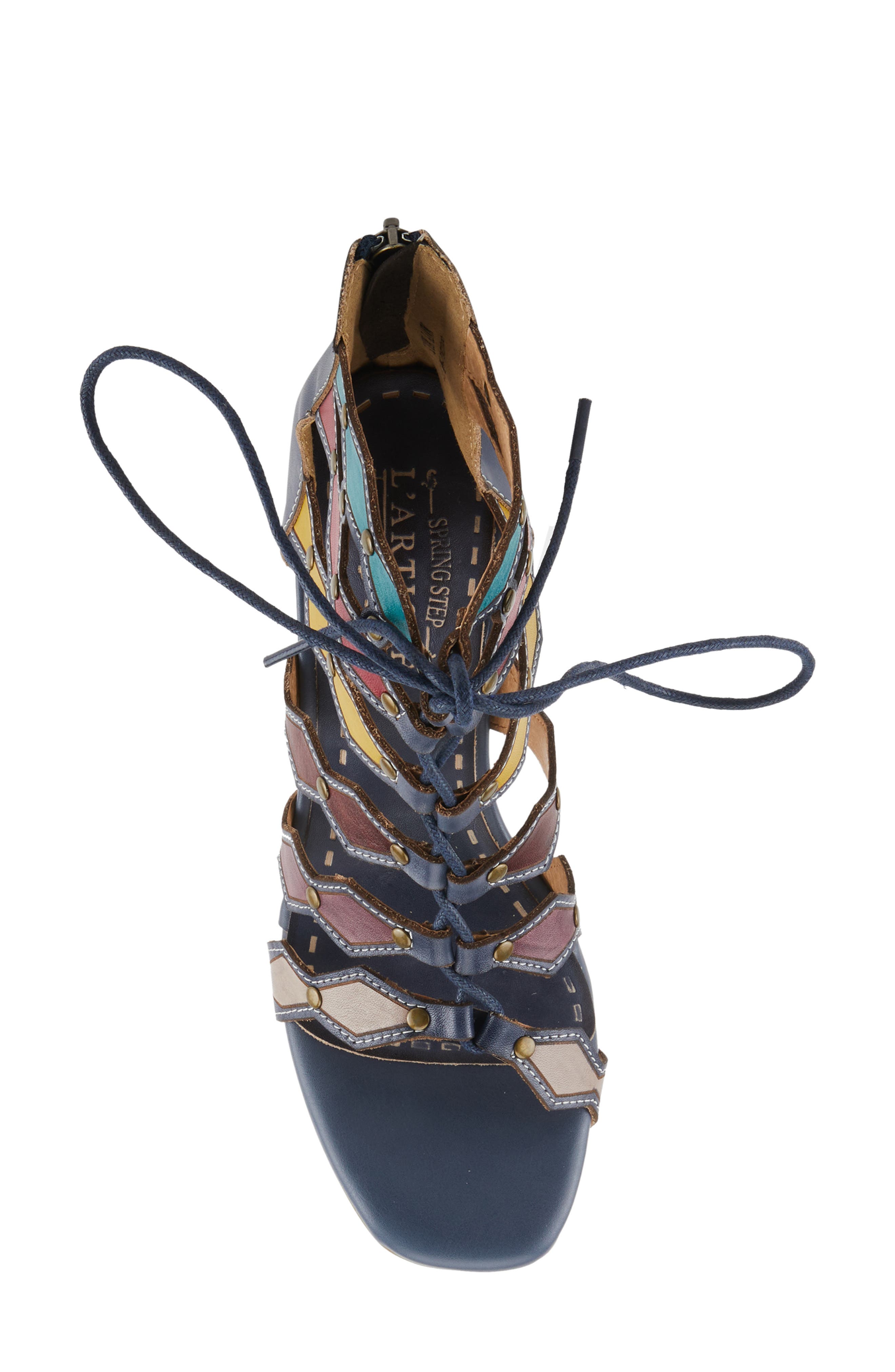 L'Artiste by Spring Step Artdeco Strappy Sandal, Alternate, color, Navy Multi