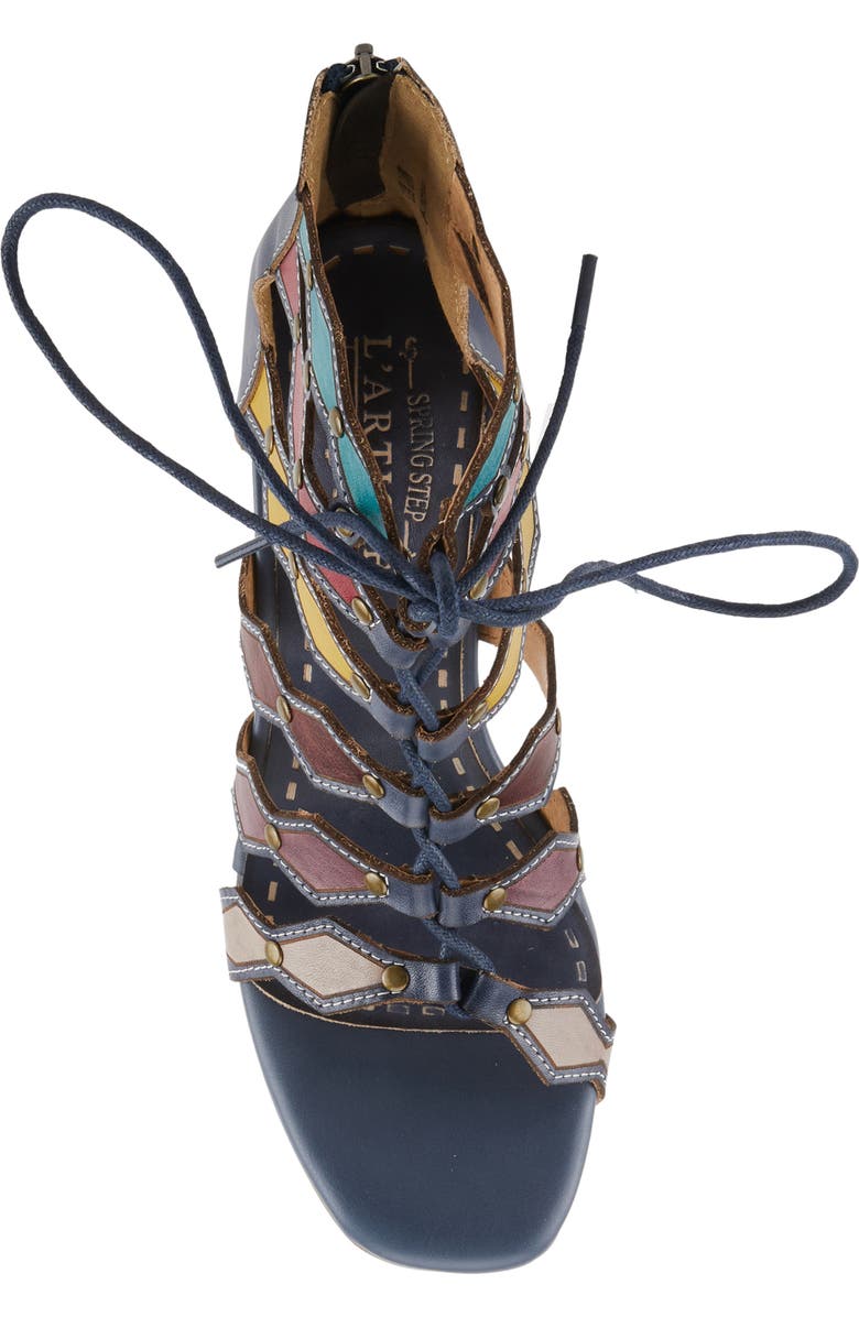 L'Artiste by Spring Step Artdeco Strappy Sandal, Alternate, color, Navy Multi