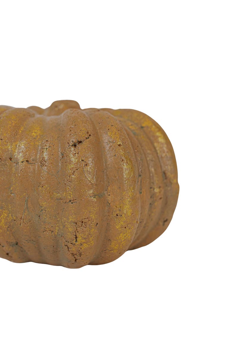 Terracotta Decorative Pumpkin, Alternate, color, Orange