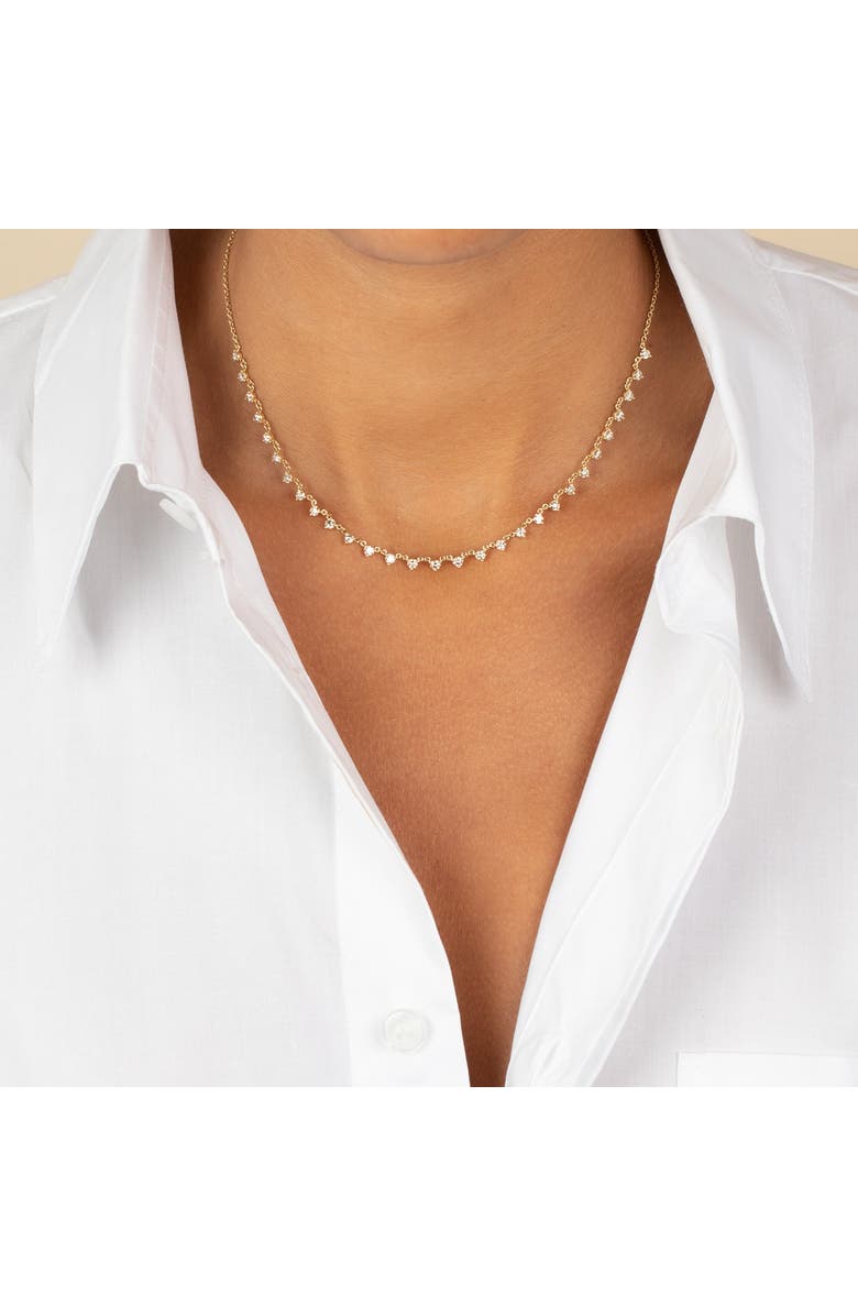 BY ADINA EDEN Diamond Three Prong Solitaire Chain Tennis Necklace 14K, Alternate, color,