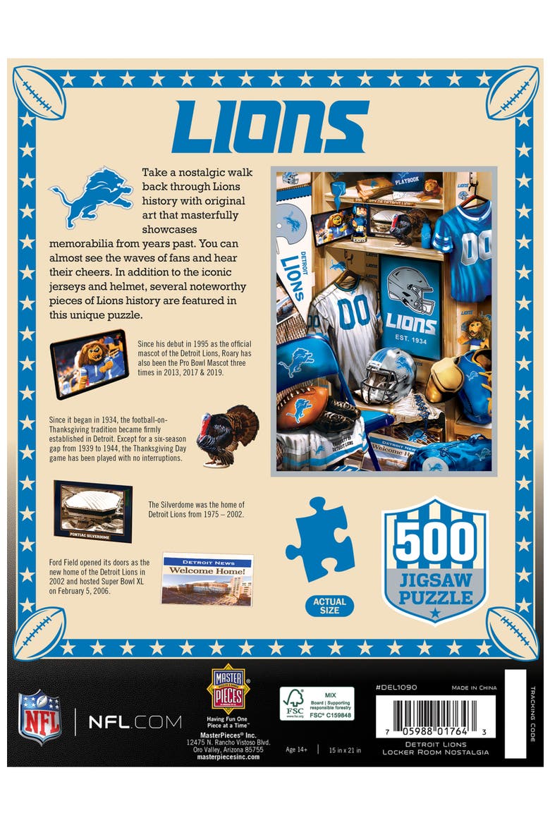 Detroit Lions Locker Room 500pc Puzzle, Alternate, color, Multicolor