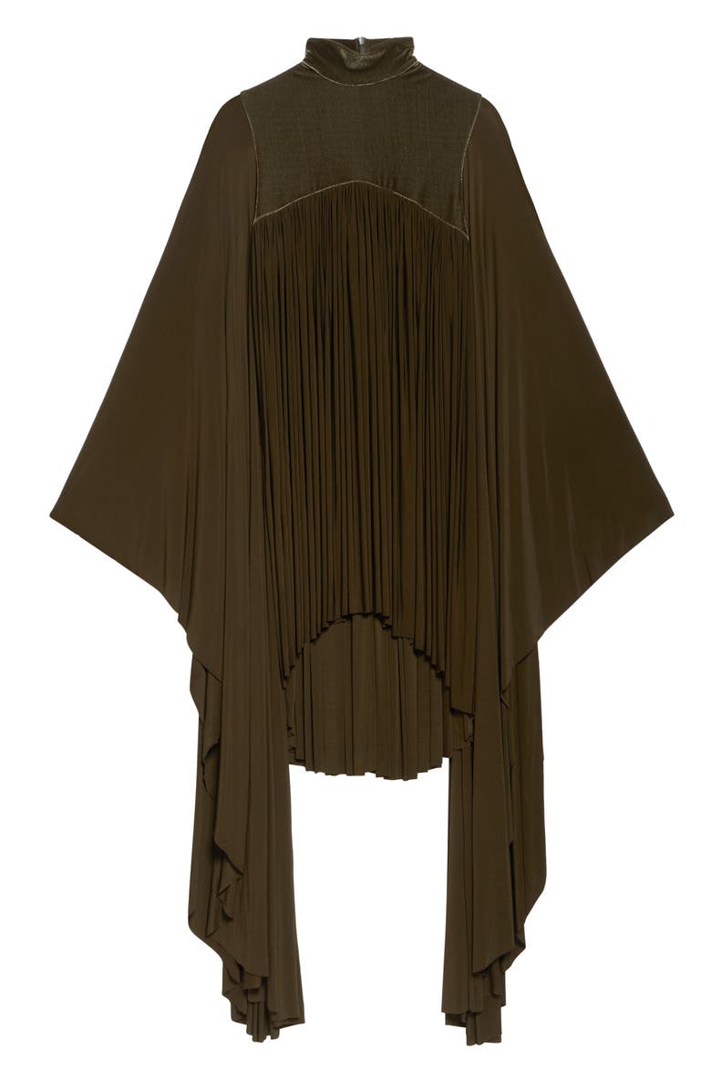 Zimmermann Memento Pleated Batwing Sleeve Minidress, Alternate, color, Olive