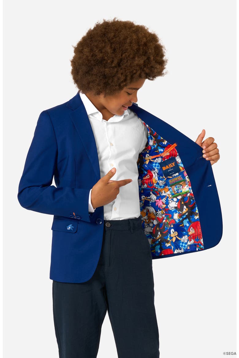 x Sonic the Hedgehog Kids' Daily Slim Fit Blue Sport Coat, Alternate, color, BLUE