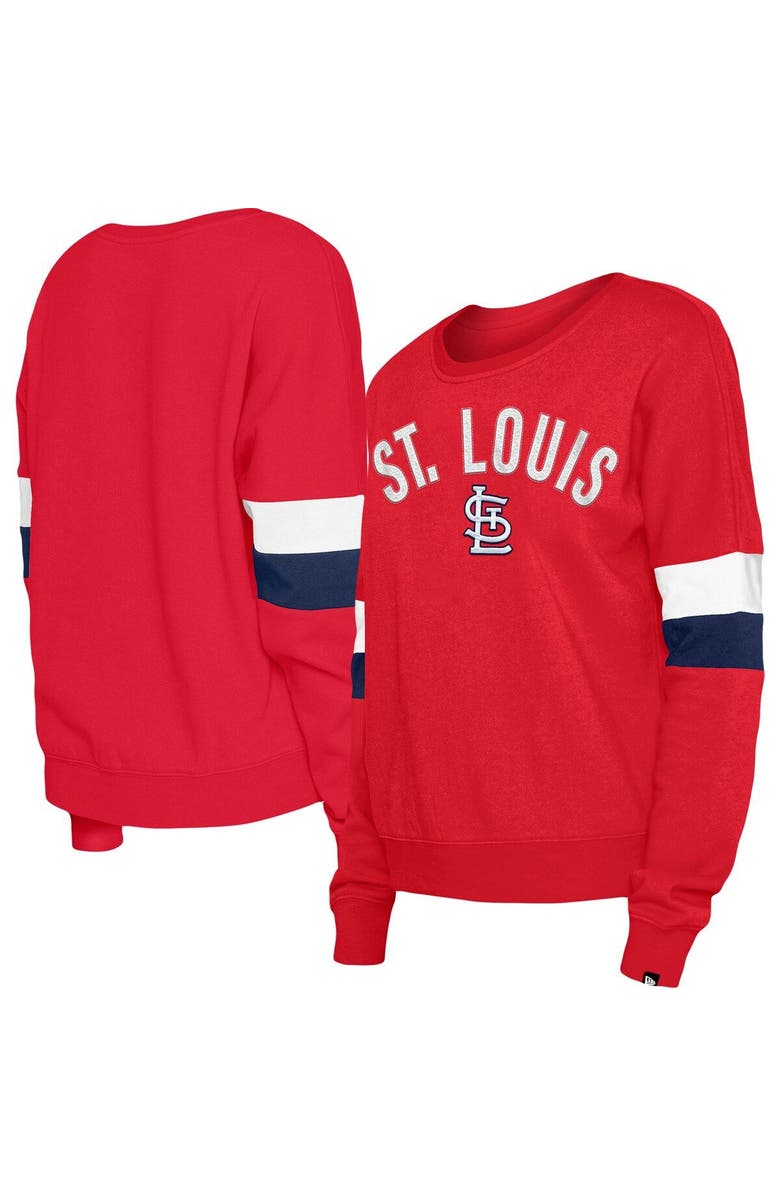 New Era Women's New Era Red St. Louis Cardinals Game Day Crew Pullover Sweatshirt, Main, color,