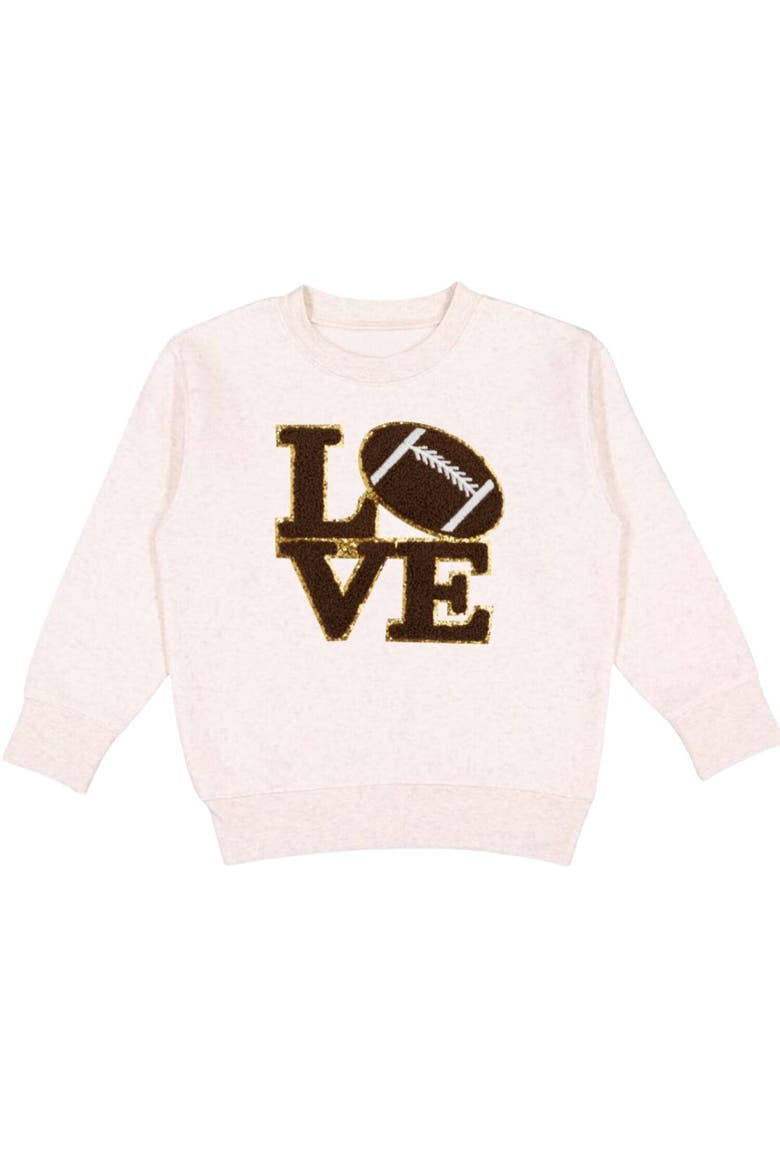 Football Love Patch Sweatshirt, Main, color, Natural