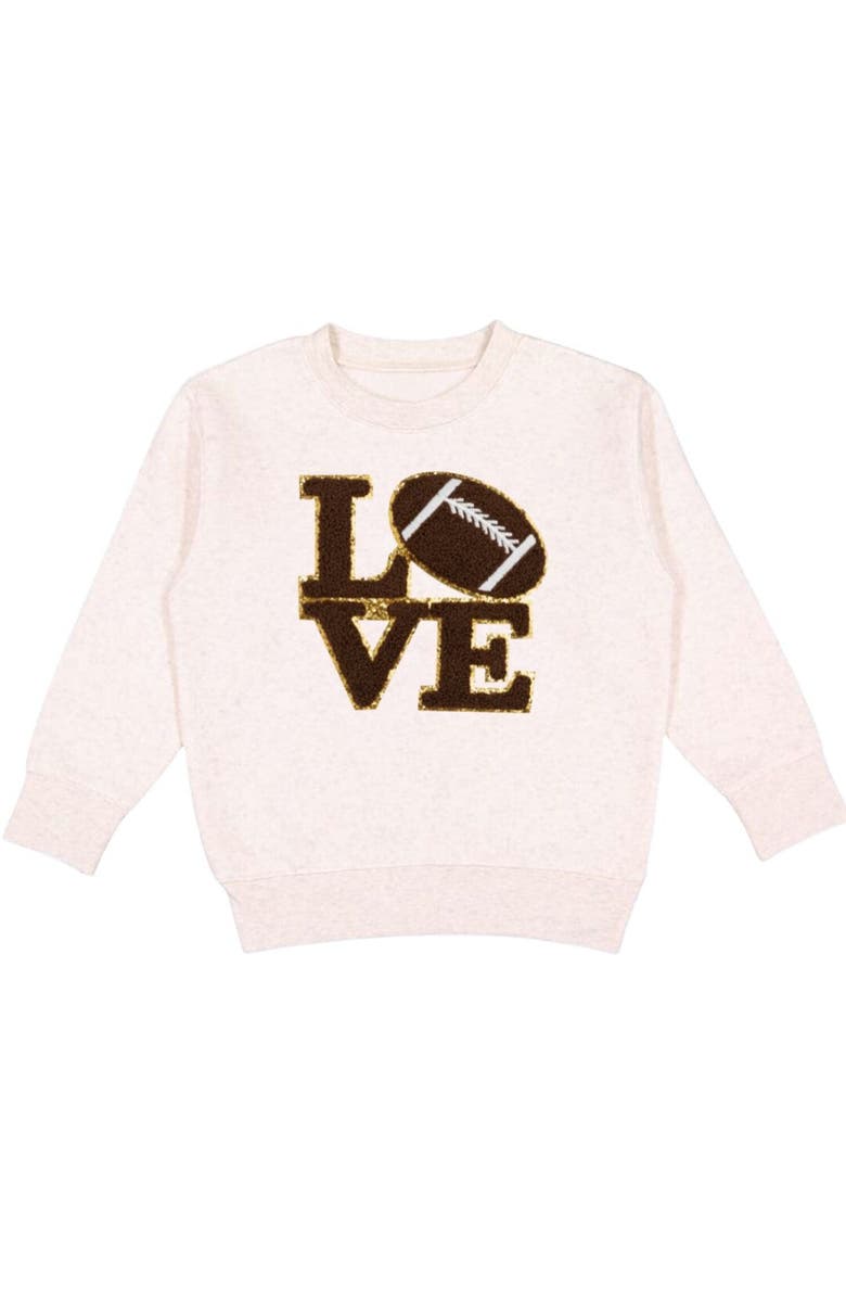 Sweet Wink Football Love Patch Sweatshirt, Main, color, Natural