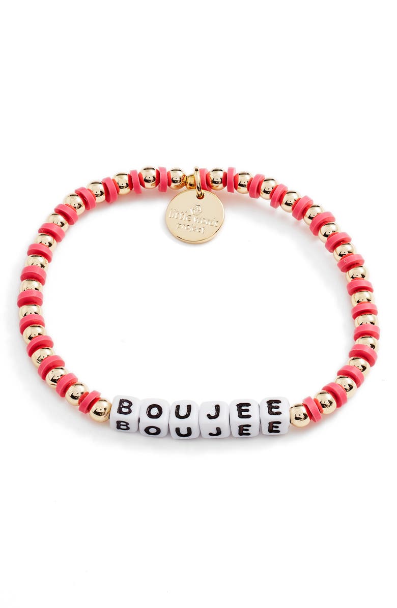 Little Words Project Boujee Stretch Bracelet, Main, color, Magenta