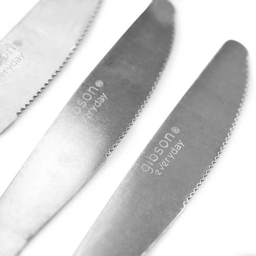 Gibson Everyday Jasper 18 Piece Dinner Knife Set In Silver