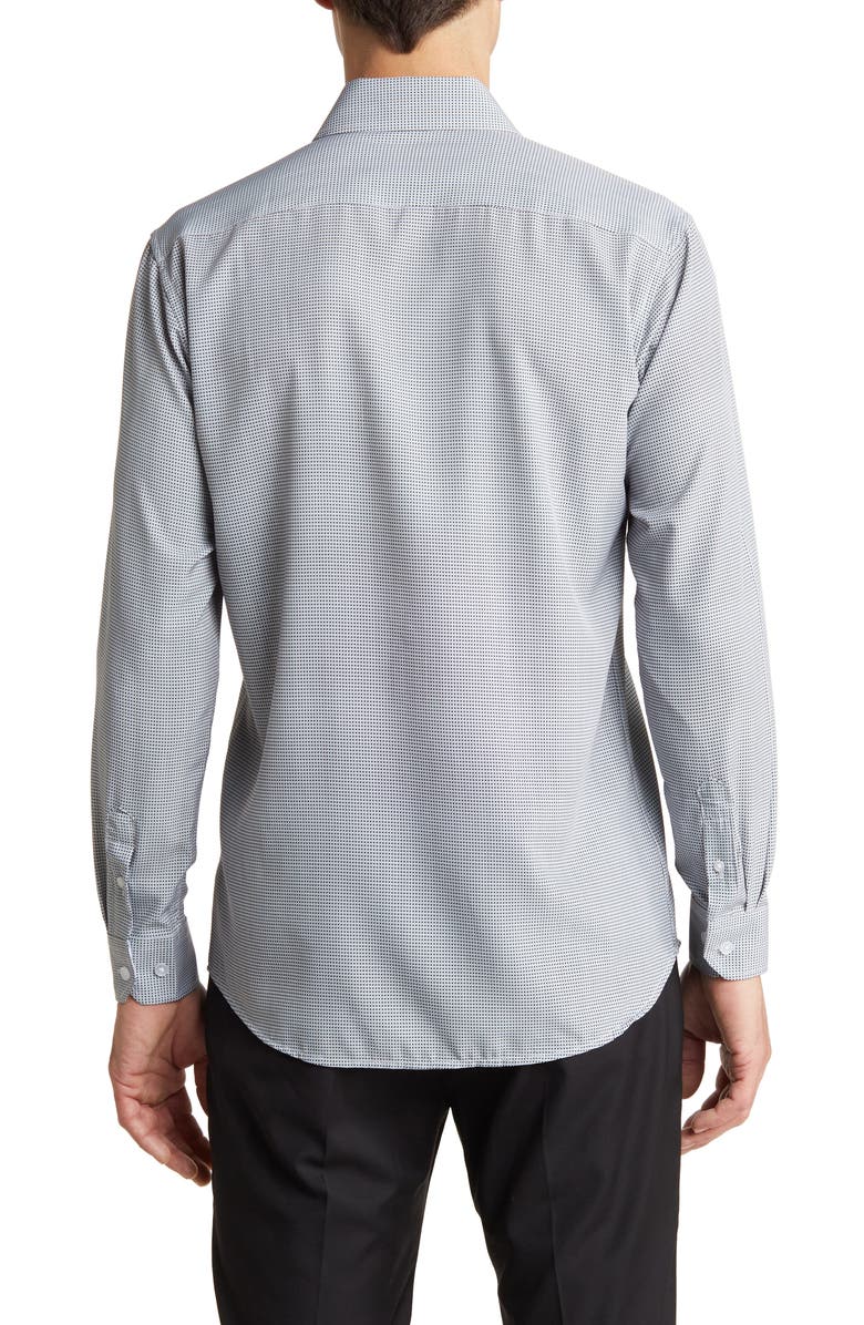 Azaro Uomo Slim Fit Geometric Print Performance Dress Shirt, Alternate, color, Blue