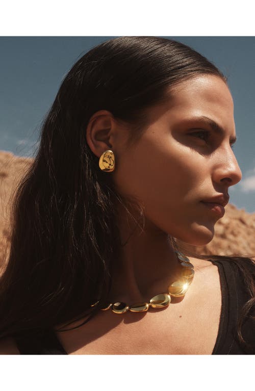 Monica Vinader Gold Aria Bold Stud Earrings In Gold