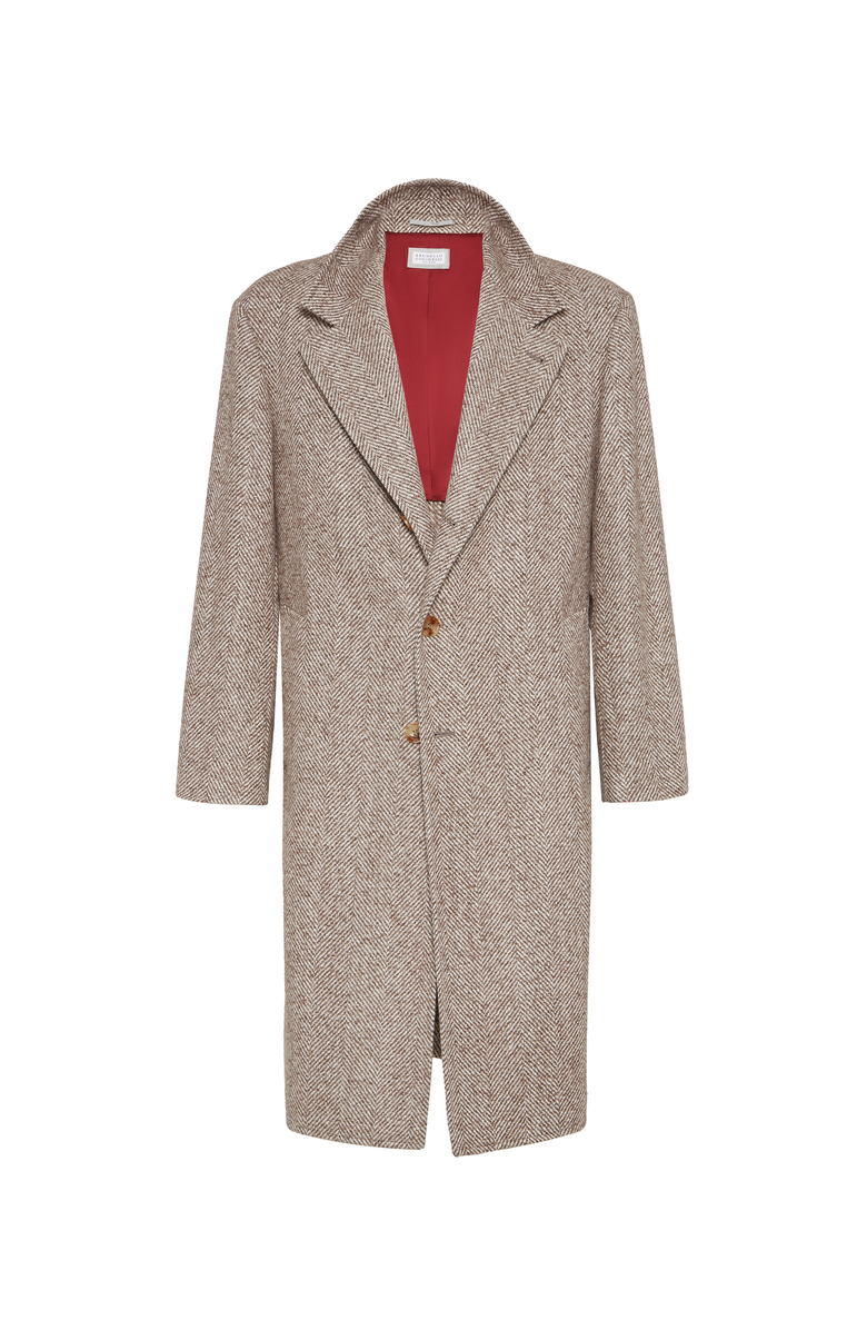 Brunello Cucinelli Chevron coat, Main, color, Light Brown