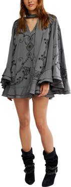 Free People Bali September Sun Long Sleeve Minidress