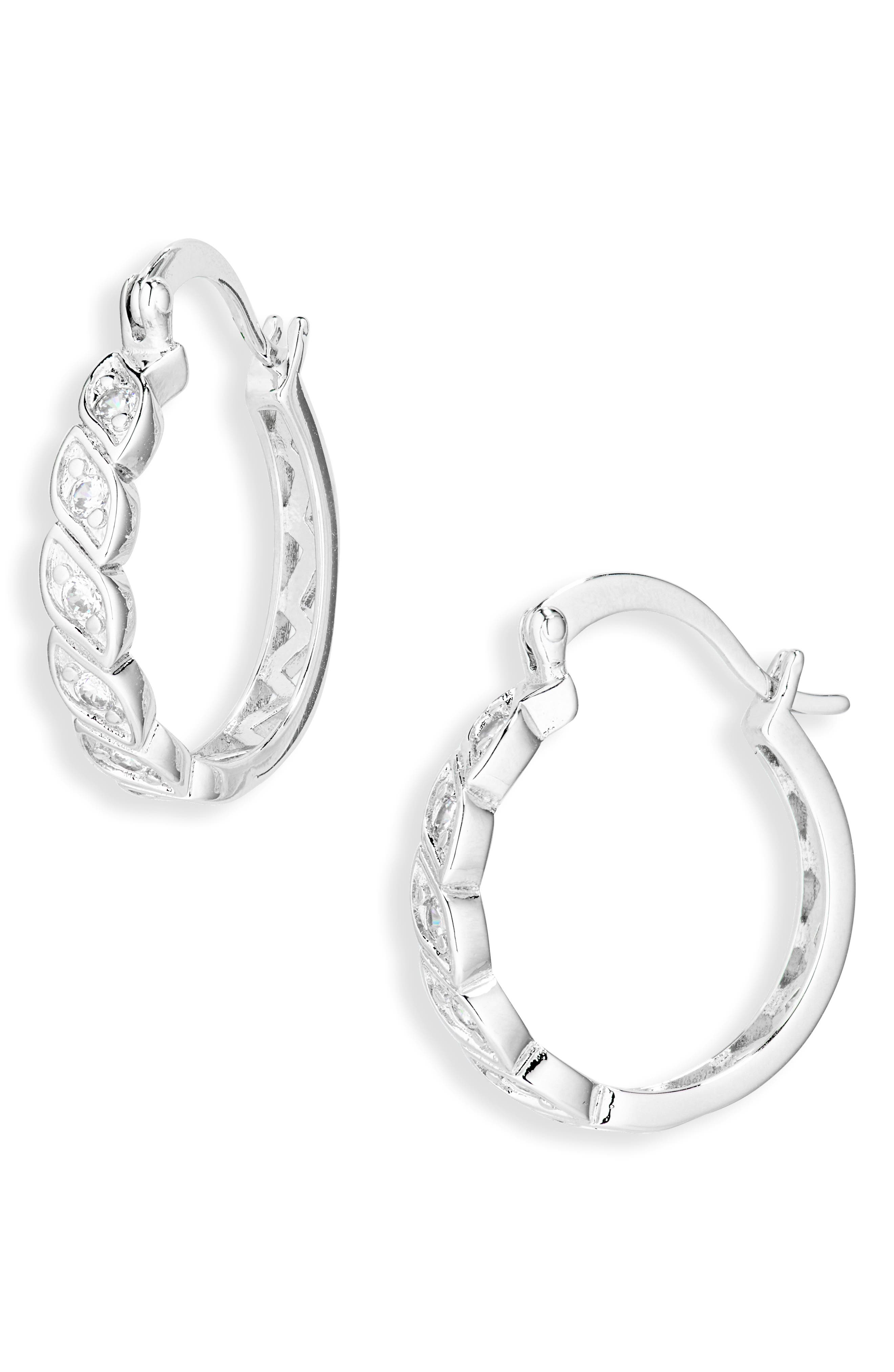 Sterling Forever Julietta Cubic Zirconia Hoop Earrings