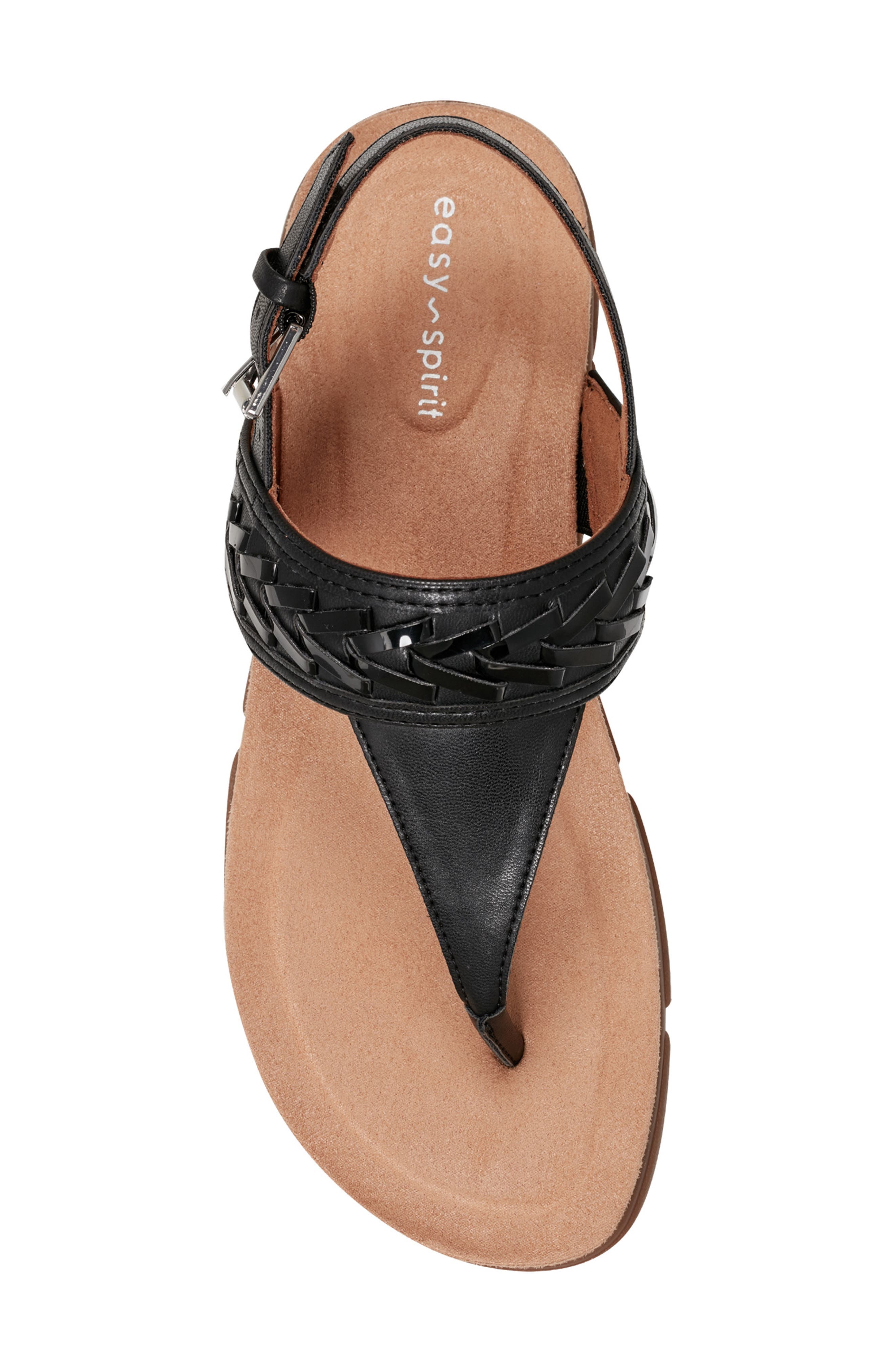 Easy Spirit Monte Slingback Sandal, Alternate, color, Black Patent