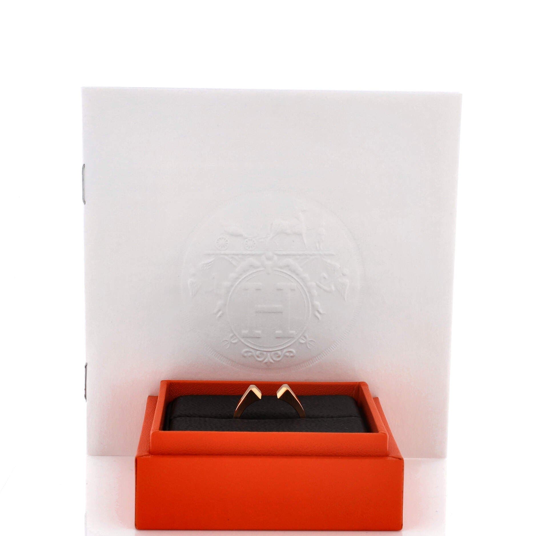 Pre-Owned Hermes Clou de Forge Ring 18K Rose Gold Small, Alternate, color, Rose Gold