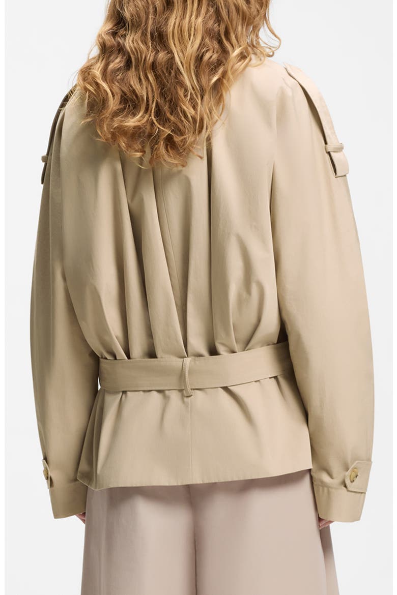 Cropped Cotton Trench Coat, Alternate, color, PUMICE
