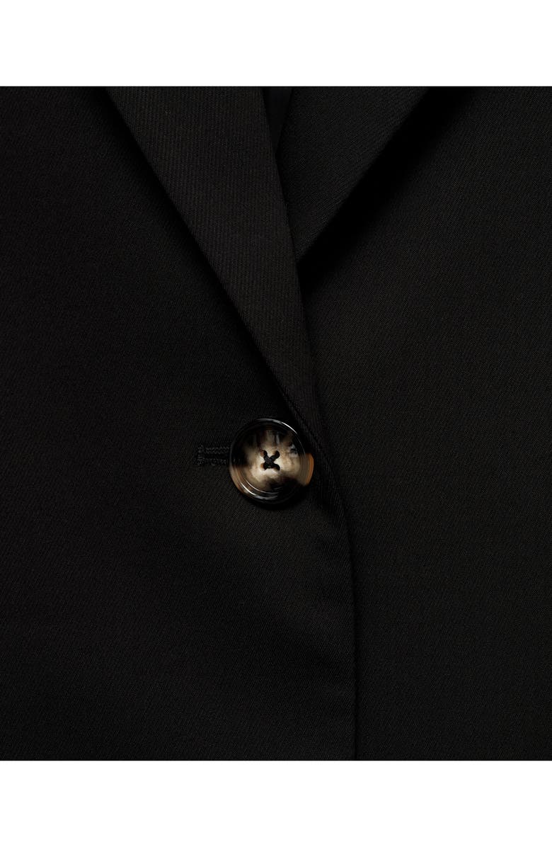 MANGO Cotton Blend Longline Blazer, Alternate, color, 