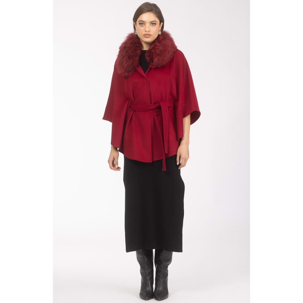 Gorski Wool Belted Cape In Red