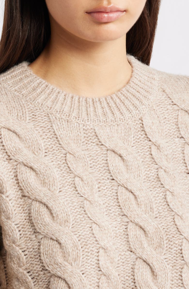 All in Favor Oversize Cable Knit Sweater, Alternate, color, Beige