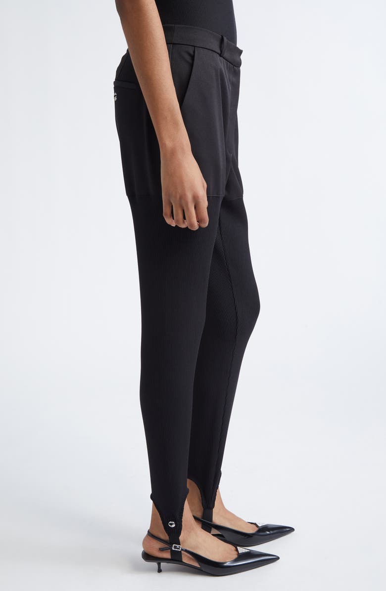 Coperni Hybrid Rib Stirrup Leggings, Alternate, color, Black