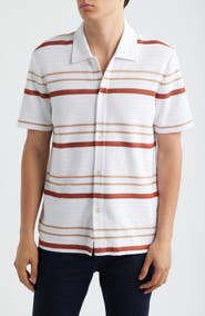 BOSS Pitti Stripe Short Sleeve Button-Up Shirt