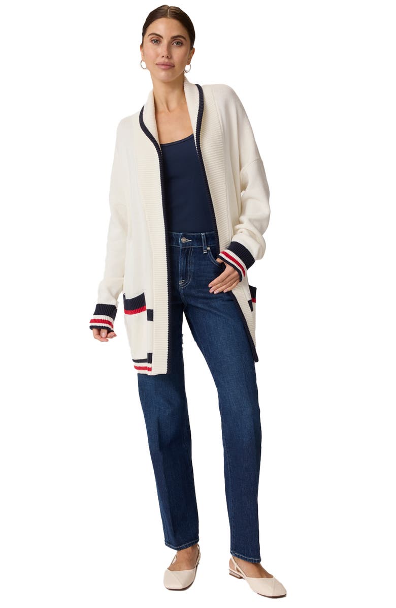 Splendid Set Sail Cardigan, Alternate, color, White/ Navy/ Rouge