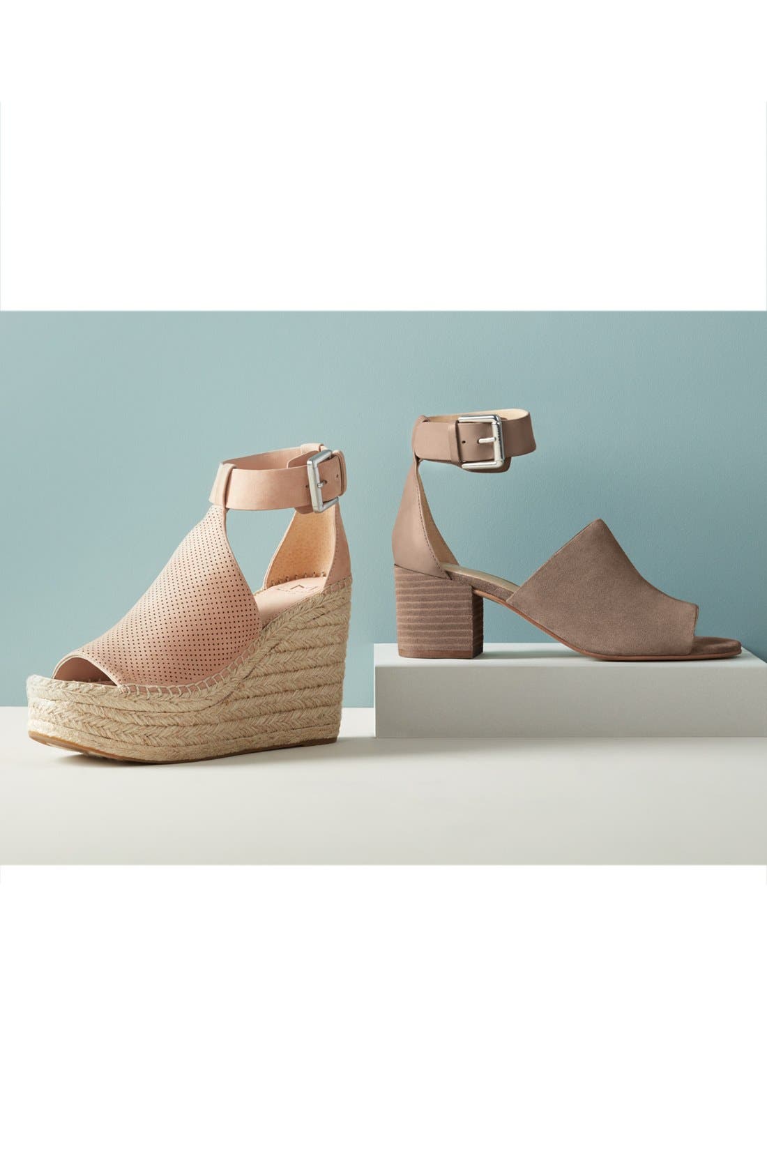 Annie Perforated Espadrille Platform Wedge, Alternate, color, MUSHROOM SUEDE
