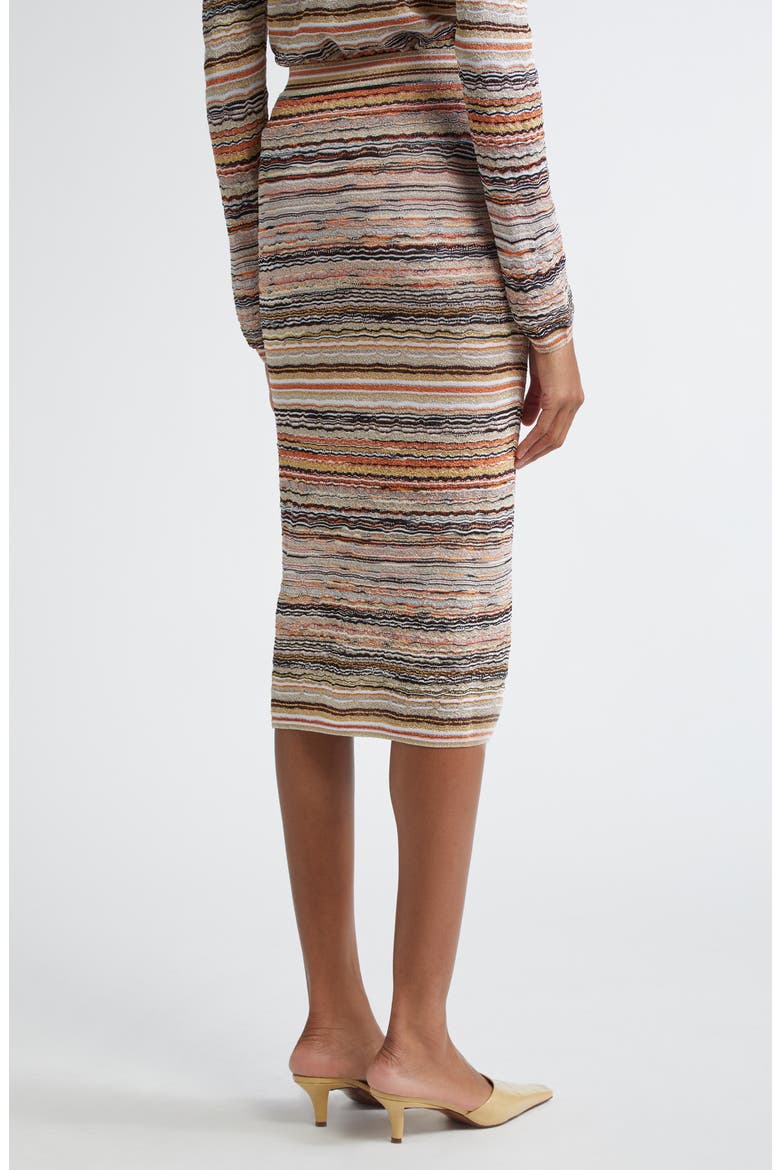 Wave Lamé Knit Skirt, Alternate, color, GOLD/ ORANGE/ PINK/ WHITE