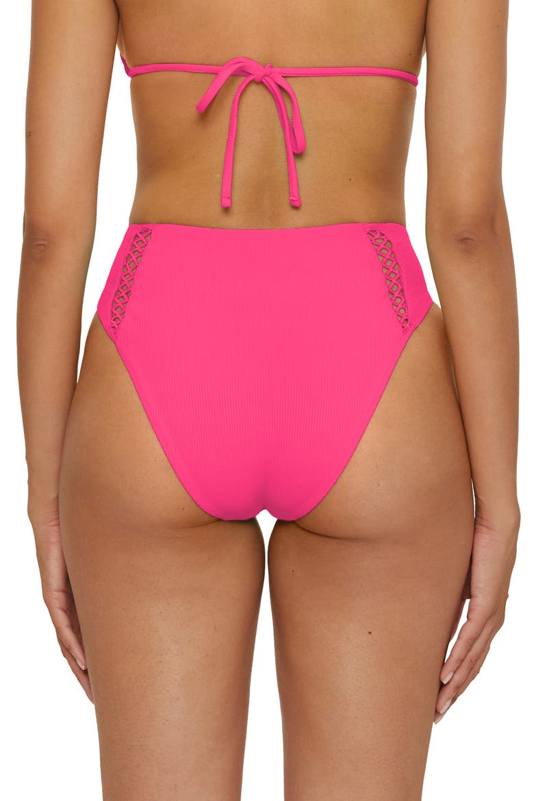 Modern Edge High Waist Bikini Bottoms, Alternate, color, PUNCH