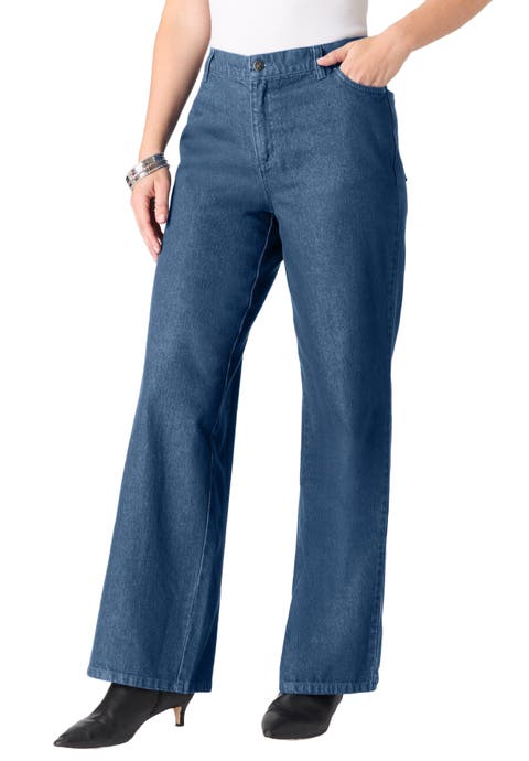 Plus Size Easy Wear Wide Leg Jean