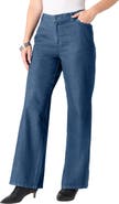 Roaman's Plus Size Easy Wear Wide Leg Jean