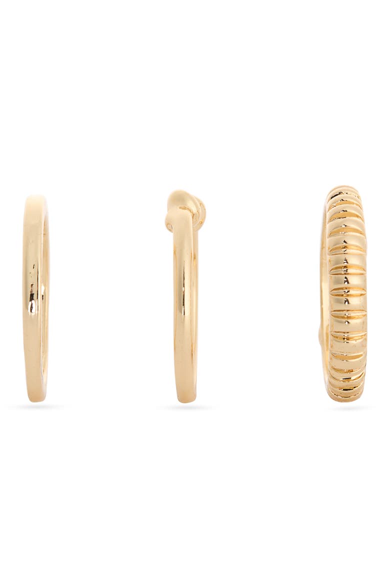 Three-Pack Textured Rings, Alternate, color, GOLD