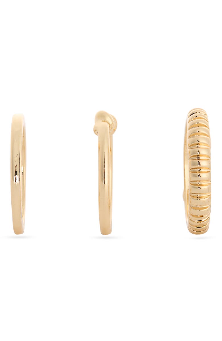 NORDSTROM RACK Three-Pack Textured Rings, Alternate, color, Gold